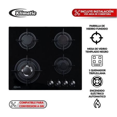 Cocina empotrable Klimatic Nina 60 Negra 60cm