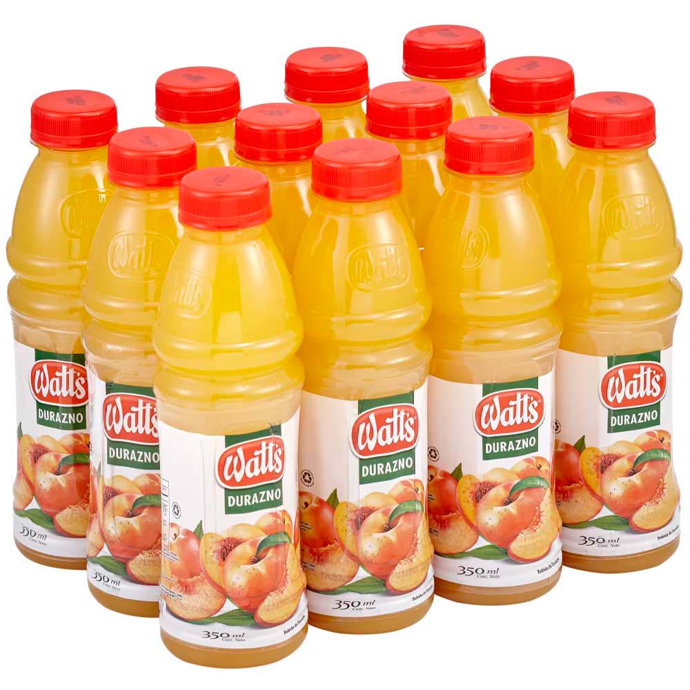 Bebida WATT'S Durazno Paquete 12 Botellas 350ml c/u