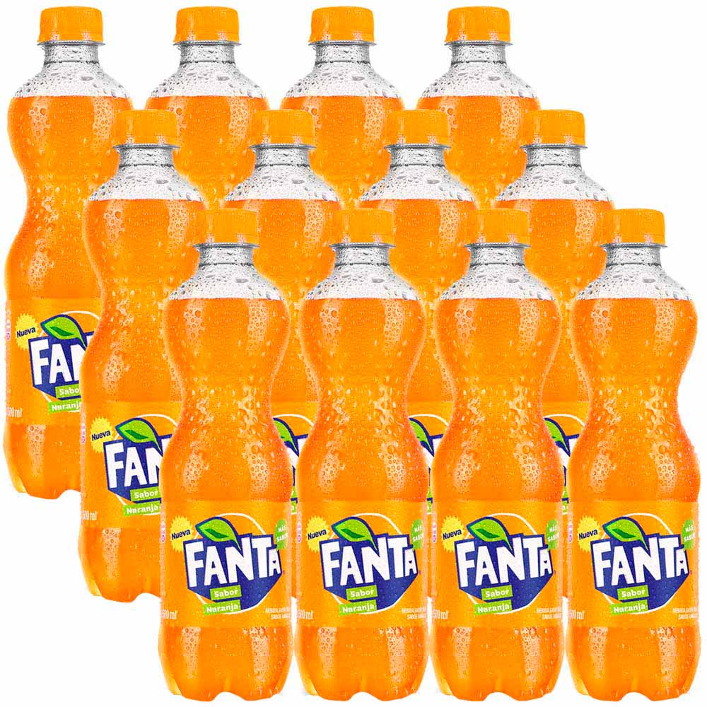 Gaseosa FANTA Naranja Paquete 12 Botellas 500ml c/u