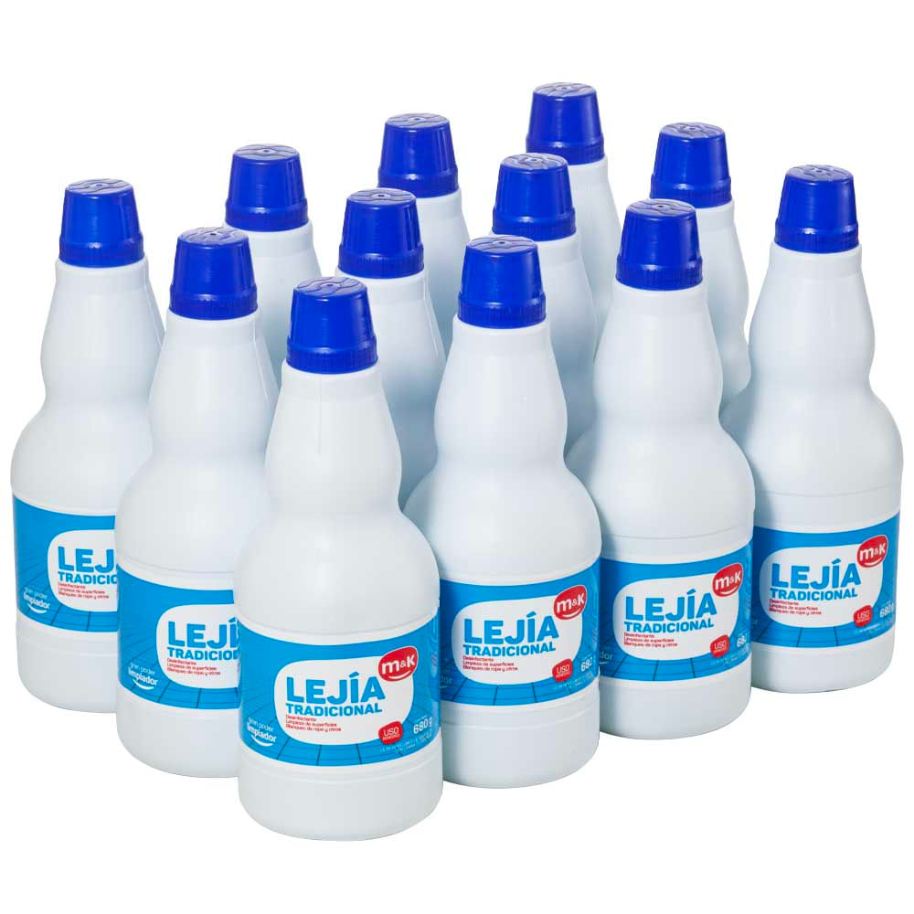 Lejía Tradicional M&K Paquete 12 Botellas 680g c/u