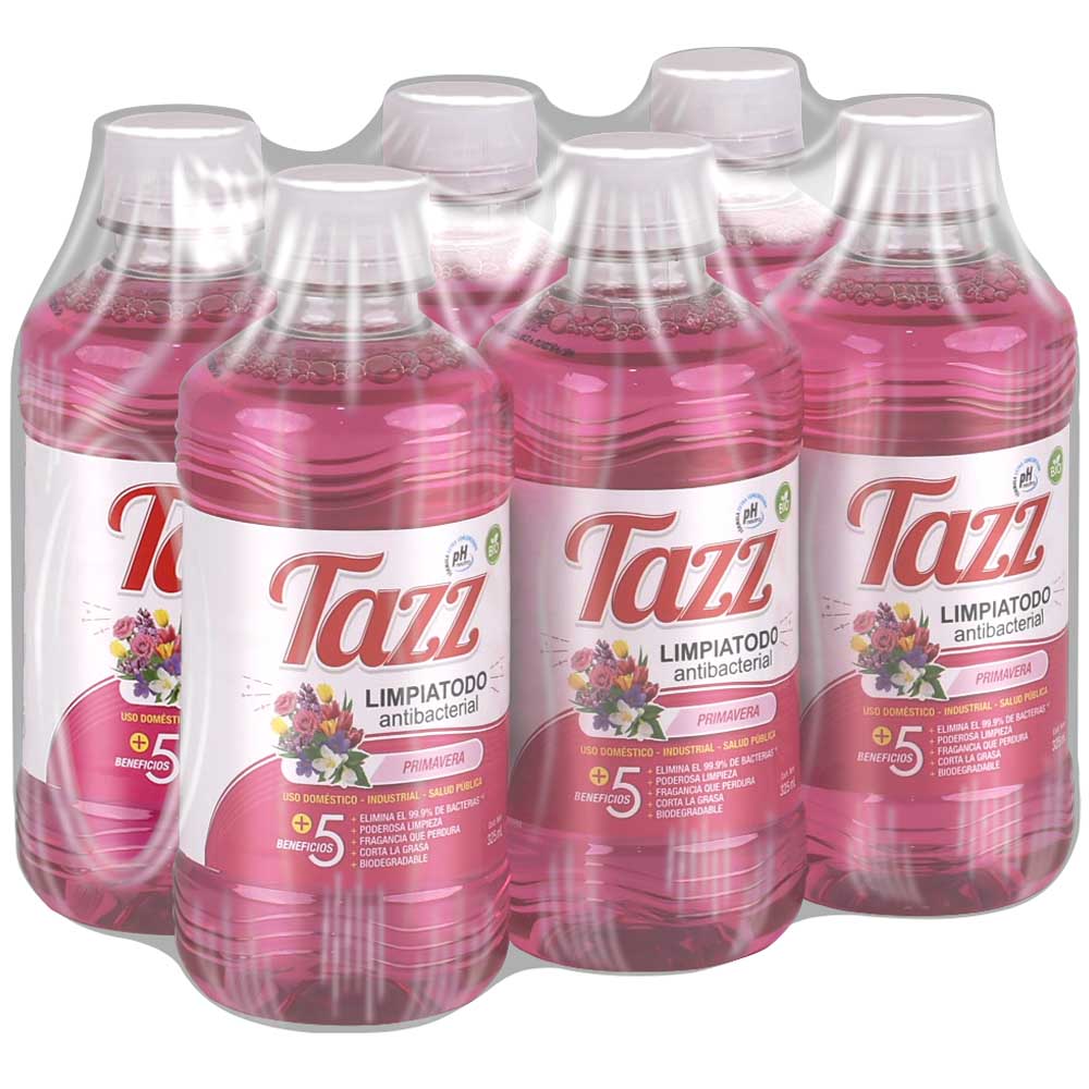 Limpiatodo Antibacterial TAZZ Primavera Paquete 6 Botellas 325ml c/u