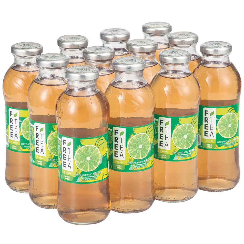 Té Verde FREE TEA Sabor Limón Paquete 12 Botellas 450ml c/u