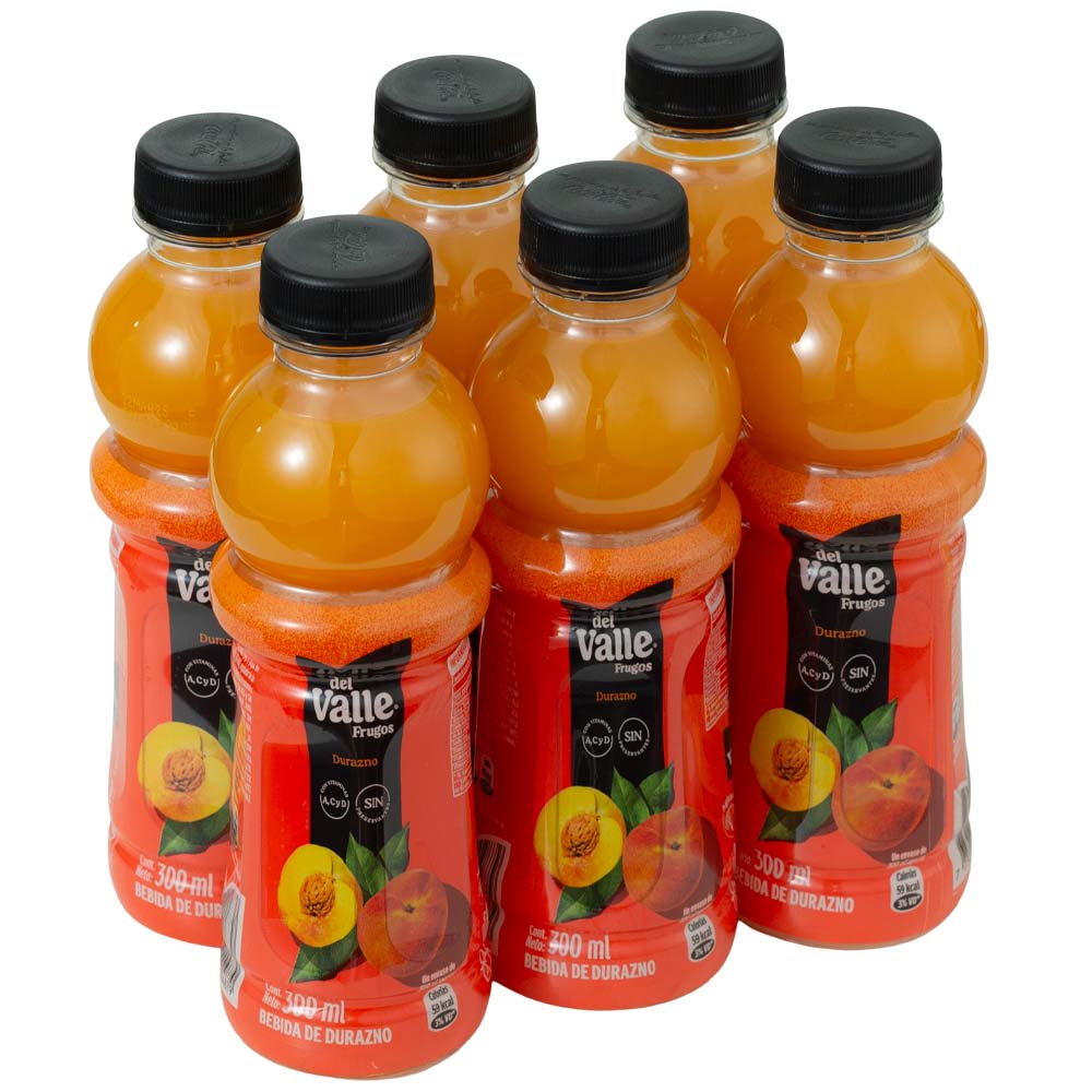 Jugo FRUGOS Sabor Durazno Paquete 6 Botellas 300ml c/u