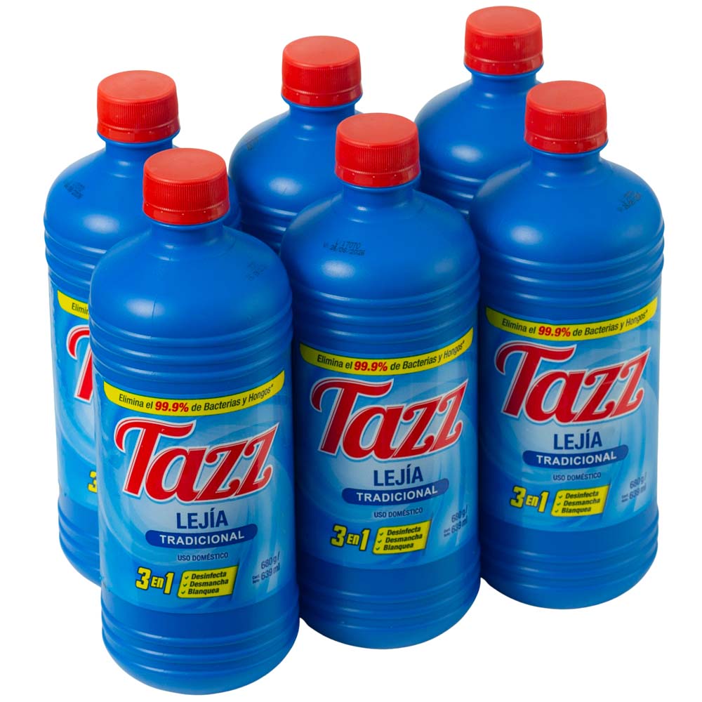 Lejía Tradicional TAZZ Paquete 6 Botellas 639ml c/u