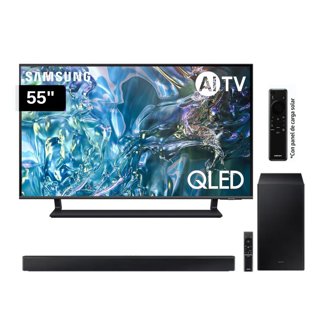 Televisor Samsung QLED Tizen OS Smart Tv 55 4K QN55Q65DAGXPE + Soundbar HW C450