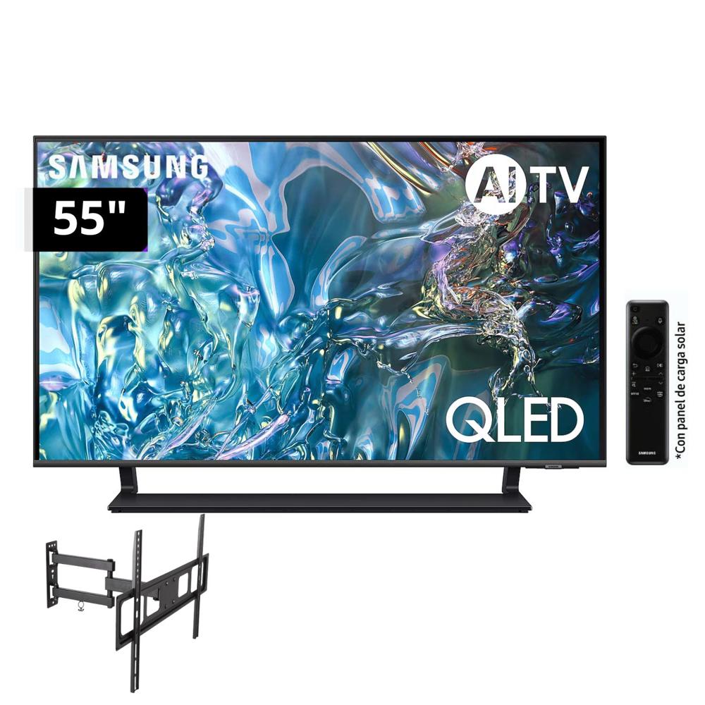 Televisor Samsung QLED Tizen OS Smart Tv 55"" 4K QN55Q65DAGXPE + Rack Giratorio