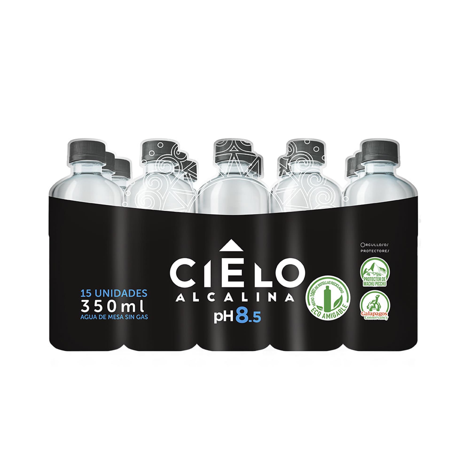 Agua Alcalina sin Gas CIELO Botella 350ml Paquete 15un