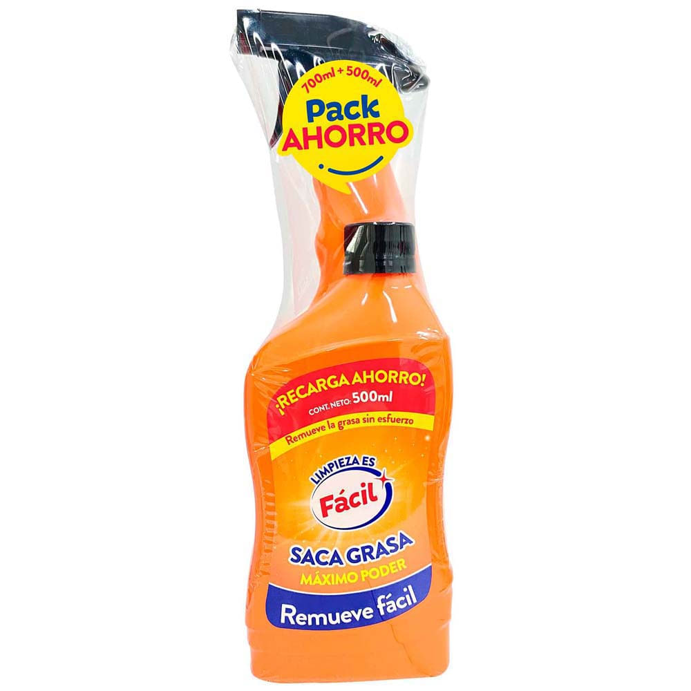 Sacagrasa FÁCIL Spray 700ml + Sacagrasa FÁCIL Botella 500ml