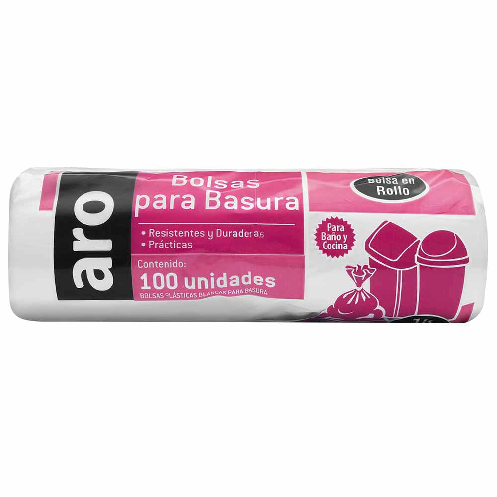 Rollo Bolsa de Basura ARO 15Lt Paquete 100un