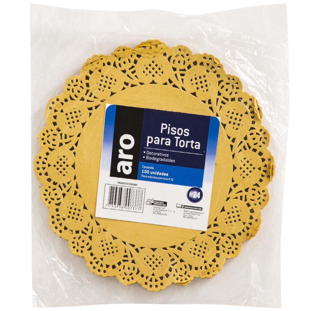 Piso de Torta ARO Redondo Bolsa 100un Paquete 24un
