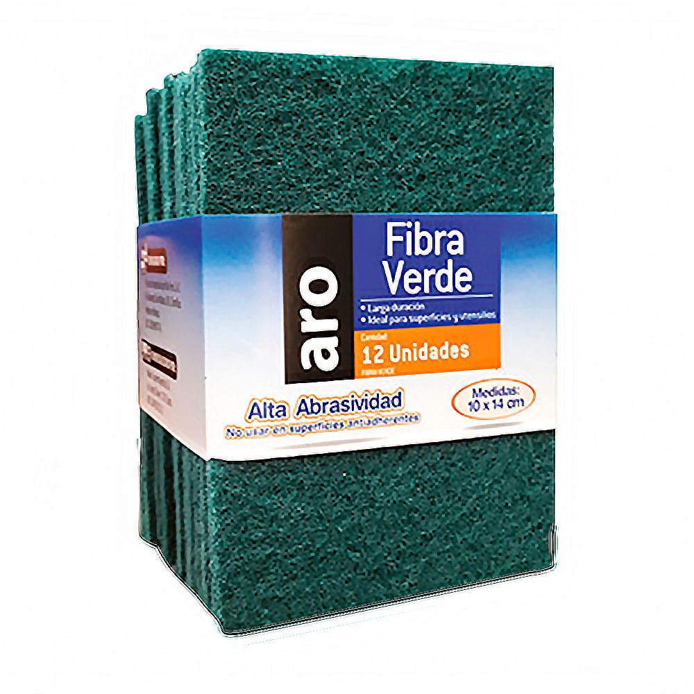 Esponja Fibra Verde ARO 12un