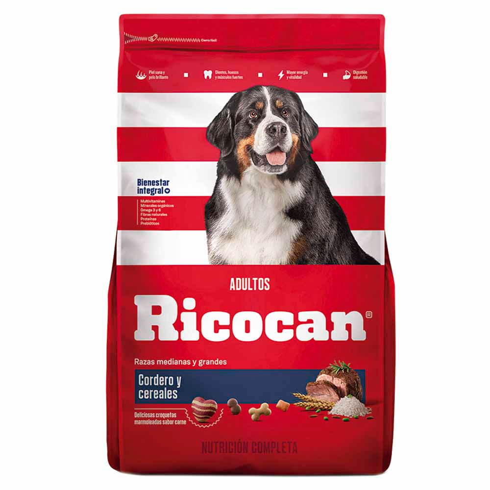 Alimento para Perros RICOCAN Adulto Razas medianas y grandes Sabor Cordero y Cereales Bolsa 22Kg