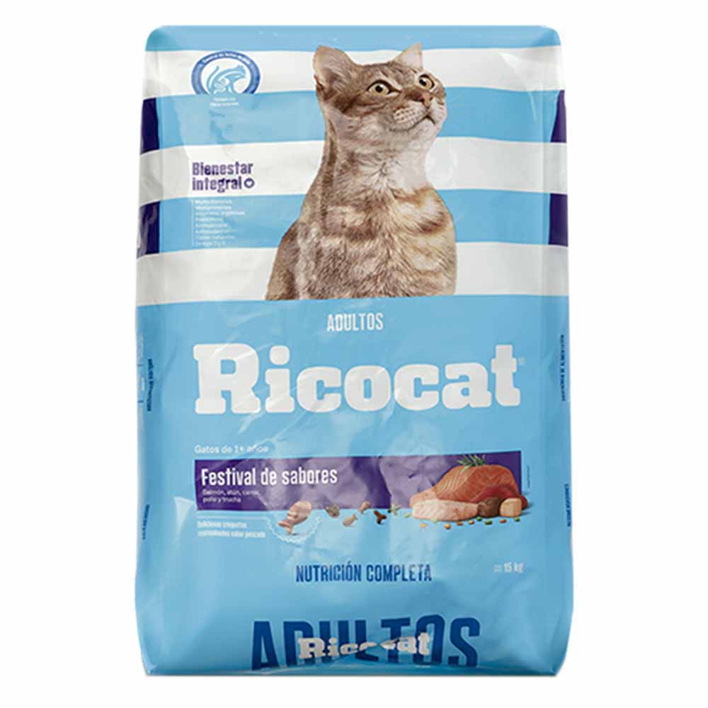 Alimento para Gatos RICOCAT Adultos Festival De Sabores Bolsa 15Kg
