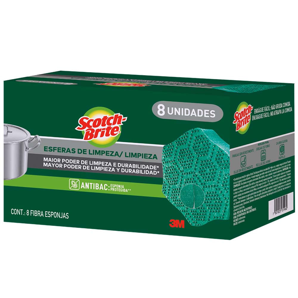 Esponja SCOTCH BRITE Esferas de Limpieza Paquete 8un