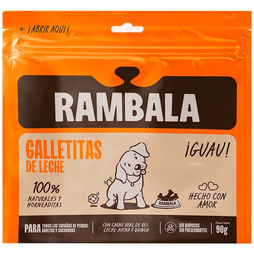 Alimento para Perro RAMBALA Galletitas de Leche Doypack 90g