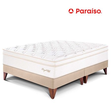 Cama Europea Royal Cloud King Champagne + 2 almohadas viscoelásticas + protector