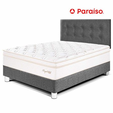 Juego de Dormitorio Paraíso Royal Cloud 2 Plazas Acero + 2 almohadas viscoelásticas + protector