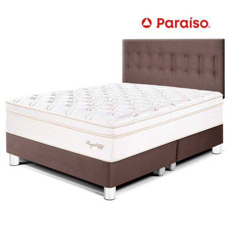 Juego de Dormitorio Paraíso Royal Cloud King Chocolate + 2 almohadas viscoelásticas + protector