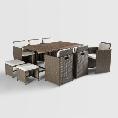 Juego de Comedor Nang 6 Sillas 4 Bancos Madera