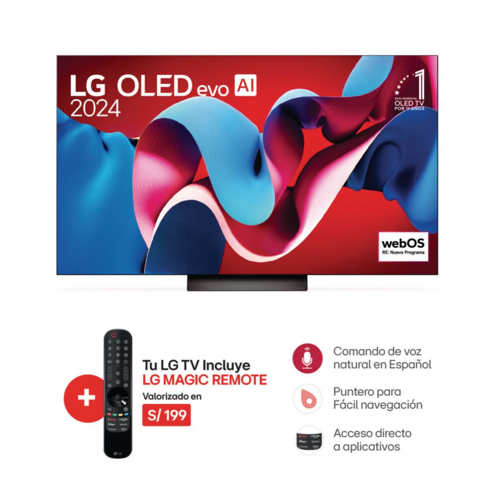 Televisor Lg 77"" Oled77C4Psa Oled Evo 4K (2024)