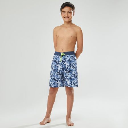 Ropa De Baño Para Teen Niño Aereal Pretina Print Azul Acero 14