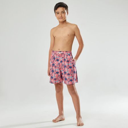 Ropa De Baño Para Teen Niño Aereal Elastic Print Coral 16