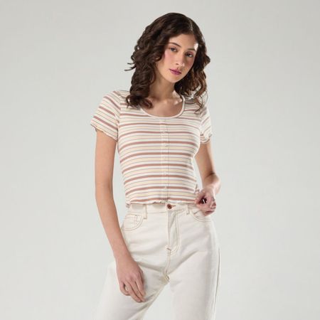 Polo Mujer Botones Linea Manga Corta Hypnotic BEIGE XS