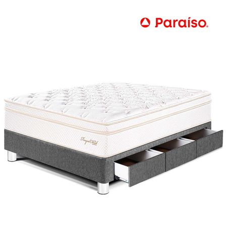 Cama Royal Cloud con cajones 1.5 Plazas + 1 almohada viscoelástica + protector