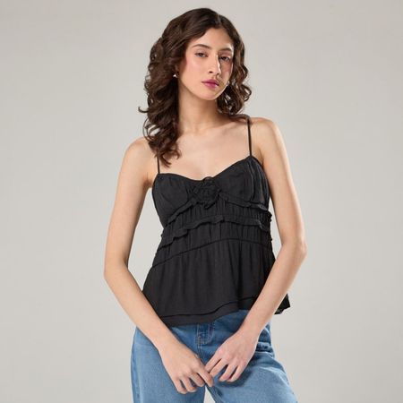 Blusa Mujer Rose Sin Mangas Hypnotic  NEGRO M