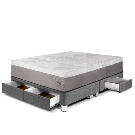 Cama con Cajones Balanzze King Gris