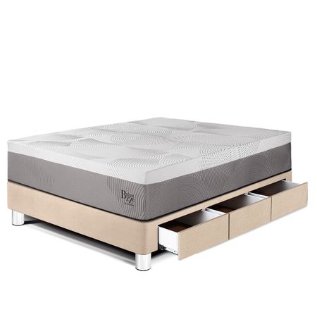 Cama con Cajones Balanzze 1.5 Plazas Champagne