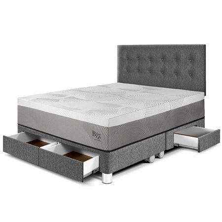 Dormitorio con Cajones Balanzze Queen Gris