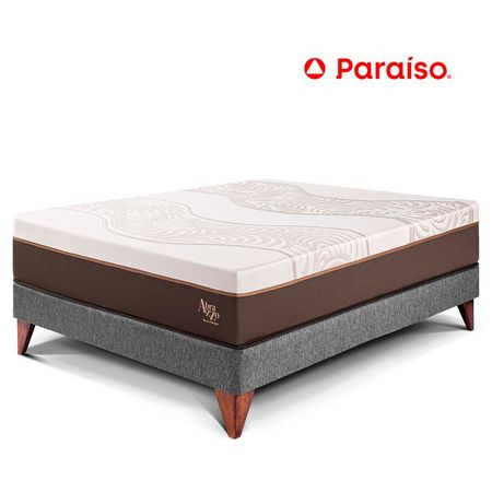 Cama Europea Royal Abrazzo 1.5 Plazas - Acero + 1 almohada viscoelástica + protector