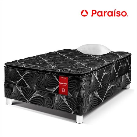 Cama Super Star Negro 1.5 Plazas