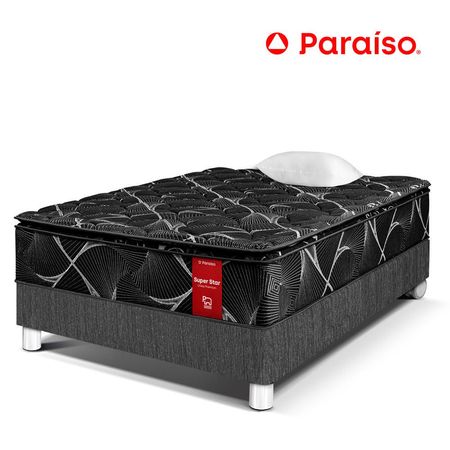 Cama Super Star Negro 1.5 Plazas Charcoal