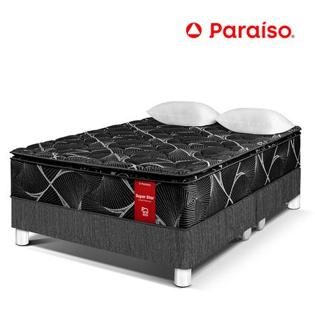 Cama Super Star Negro Queen Charcoal