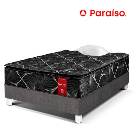 Cama Super Star Negro 1.5 Plazas Acero