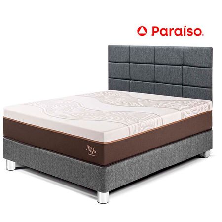 Dormitorio Royal Abrazzo 2 Plazas Cabecera Blocks Gris