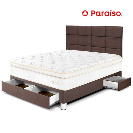 Dormitorio Royal Cloud con Cajones 2 Plazas y Cabecera Blocks Chocolate