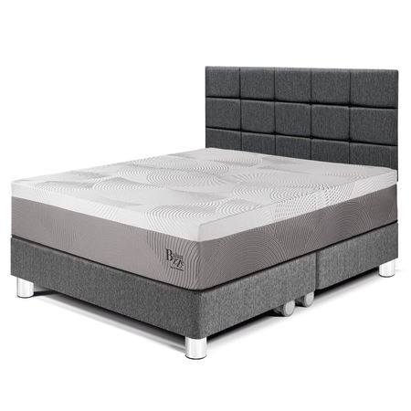 Dormitorio Royal Balanzze Queen Cabecera Blocks Gris