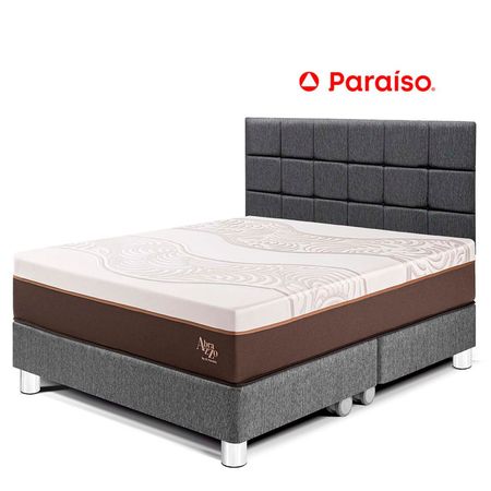 Dormitorio Royal Abrazzo King 198 Cabecera Blocks Gris