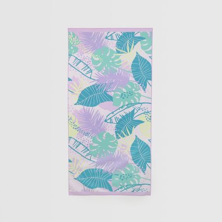 Toalla De Playa Microfibra Hojas 80Cm X 160Cm