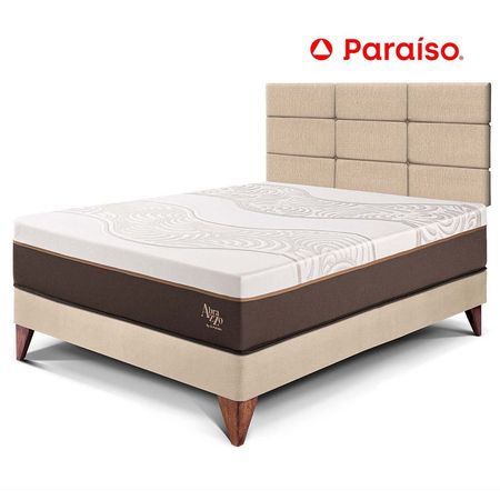 Dormitorio Europeo Royal Abrazzo 1.5 Plazas + Cabecera Blocks Champagne