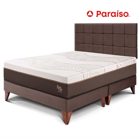 Dormitorio Europeo Royal Abrazzo King + Cabecera Blocks Chocolate