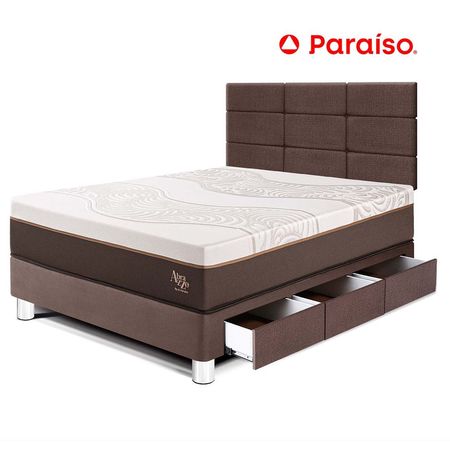 Dormitorio con Cajones Royal Abrazzo 1.5 Plazas + Cabecera Blocks Chocolate