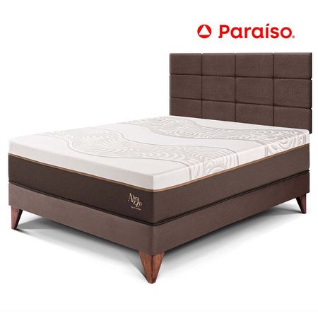 Dormitorio Europeo Royal Abrazzo 2 Plazas + Cabecera Blocks Chocolate