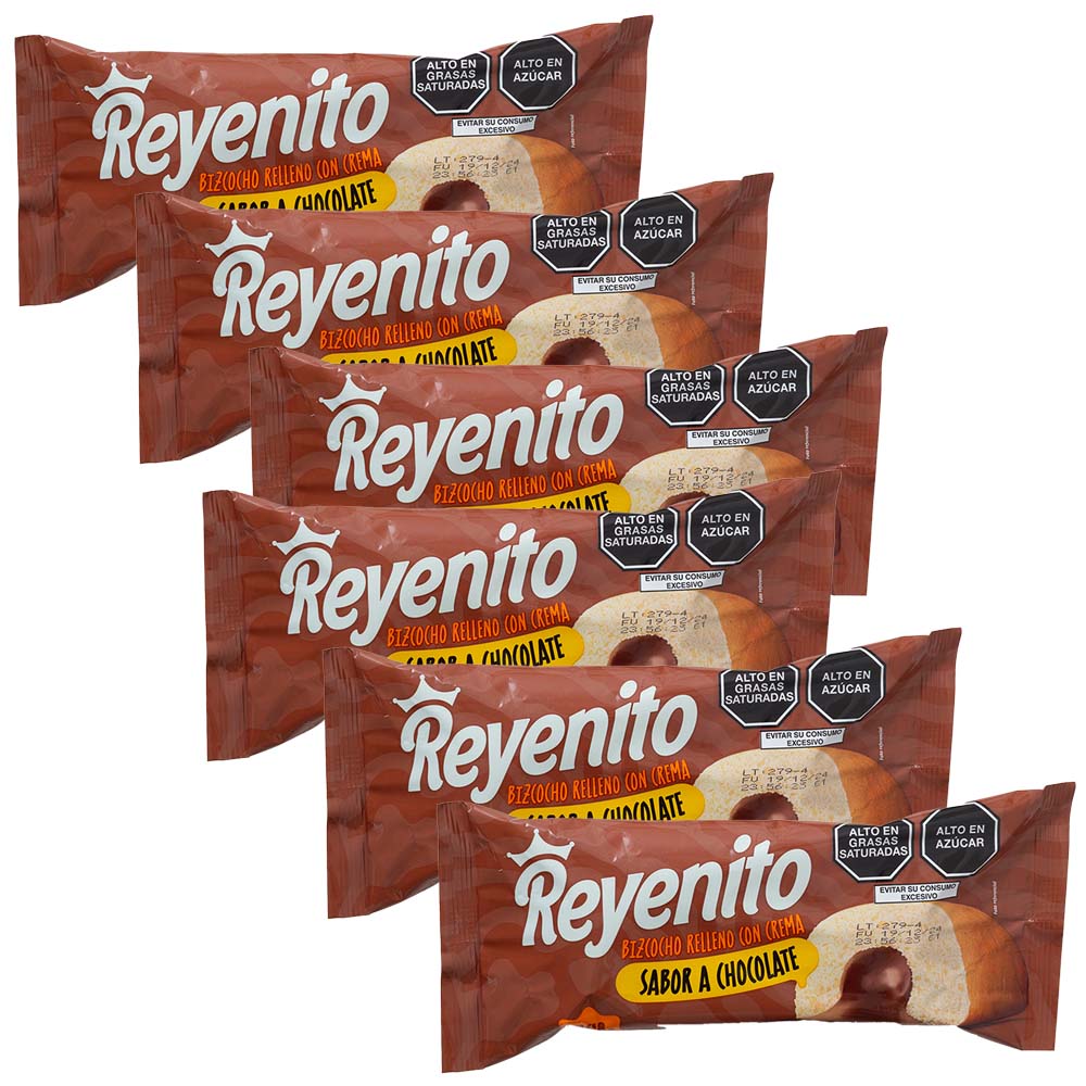 Bizcocho Chocolate RICCO'S Reyenito Paquete 6 Bolsas 56g c/u