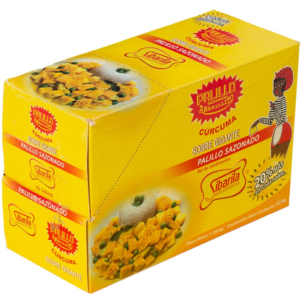Condimento SIBARITA Palillo amarillito Caja 42 Sobres 32.4g c/u