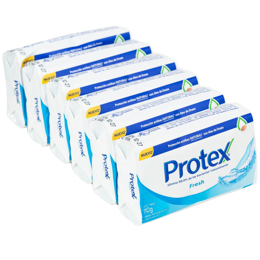 Jabón Antibacterial Fresh PROTEX Paquete 6 Barras 120g c/u
