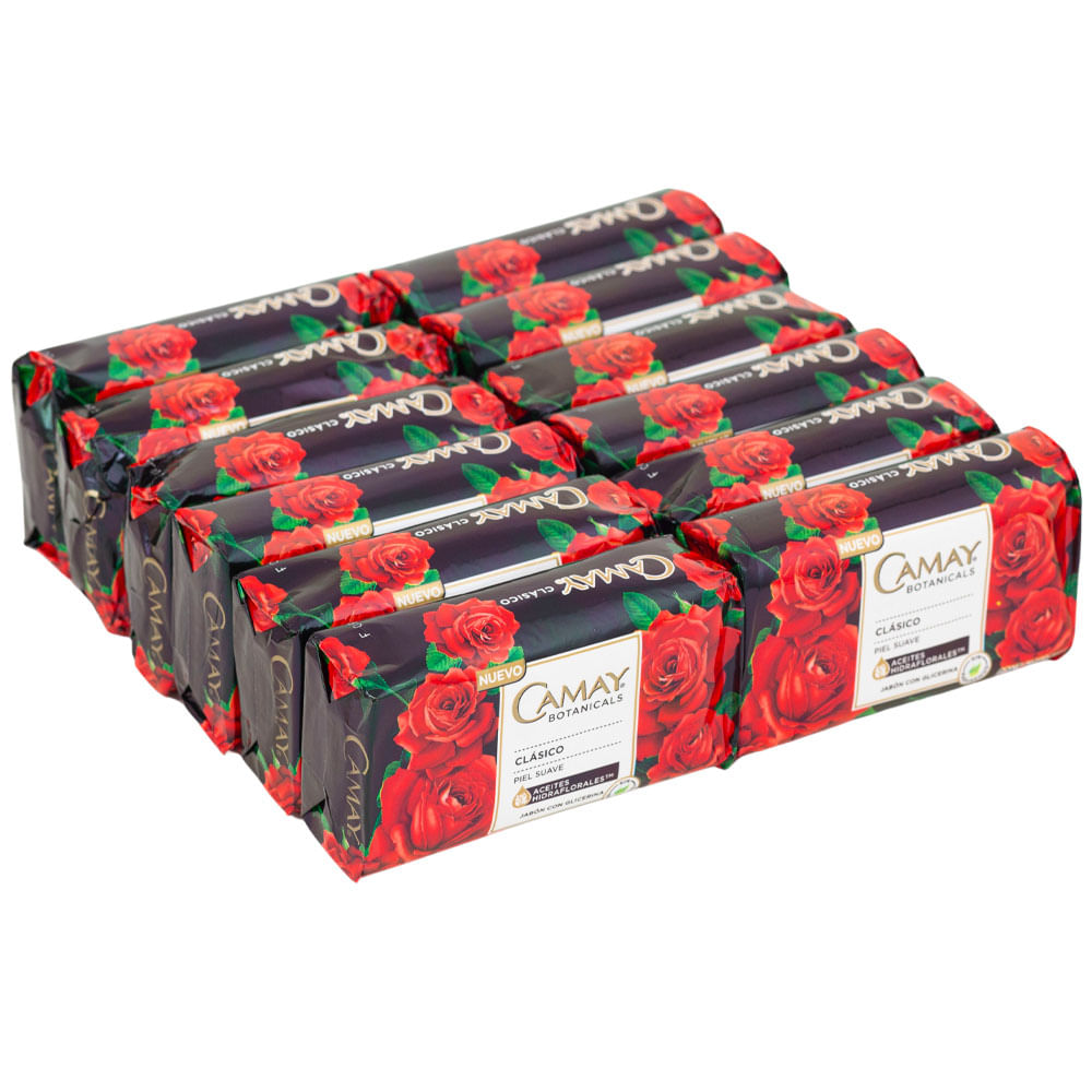 Jabón con Glicerina CAMAY Botanicals Paquete 12 Paquetes 125g c/u